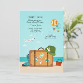 Happy Travels onderweg weg partijuitnodiging Kaart (Staand voorkant)