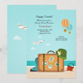 Happy Travels onderweg weg partijuitnodiging Kaart (Voorkant / Achterkant)