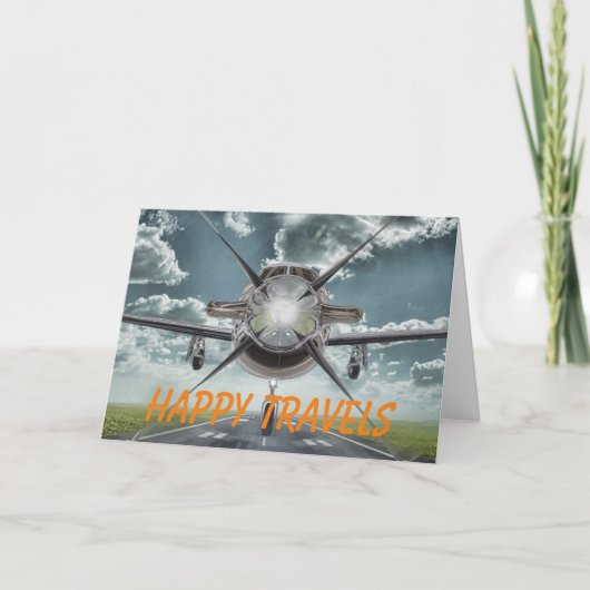 Happy Travels Wenskaart Kaart (Voorkant)