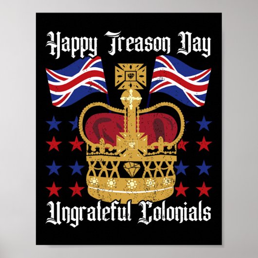 Happy Treasday Independence Day Fun 4th of July Poster (Voorkant)