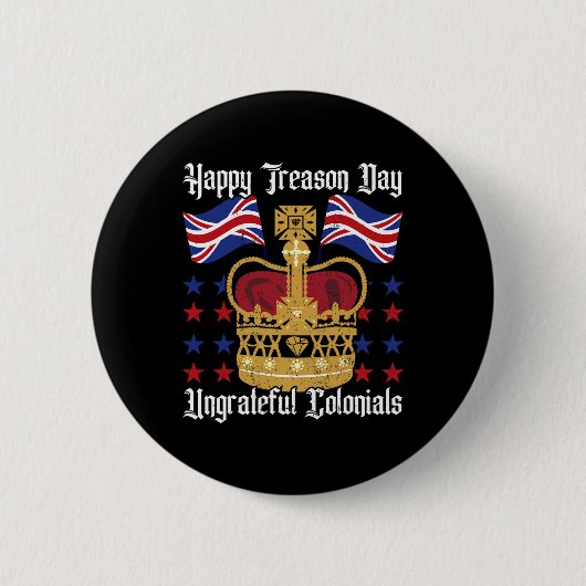 Happy Treasday Independence Day Fun 4th of July Ronde Button 5,7 Cm (Voorkant)
