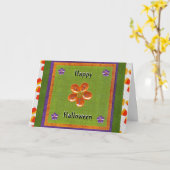 Happy Treat vulde Halloween Candy Corn Glitter Kaart (Gele Bloem)