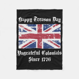 Happy Tredendag Ondankbaar koloniale Shirt 4e dag Fleece Deken
