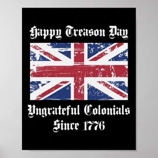Happy Tredendag Ondankbaar koloniale Shirt 4e dag Poster (Voorkant)
