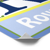 Happy Tree - blauw 2-Poster voor gepersonaliseerde Poster (Hoek)