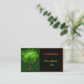 Happy Tree Leaf Green Bark Landscaper Visitekaartje (Staand voorkant)