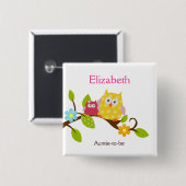 Happy Tree Owls Button (Voorkant /achterkant)