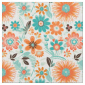 Happy Trendy Retro Floral Stof (Close Up)