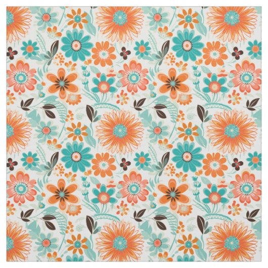 Happy Trendy Retro Floral Stof (Swatch)