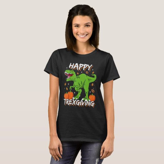 Happy Trexgiving  Thanksgiving Rex Dinosaur for Ki T-shirt (Voorkant volledig)