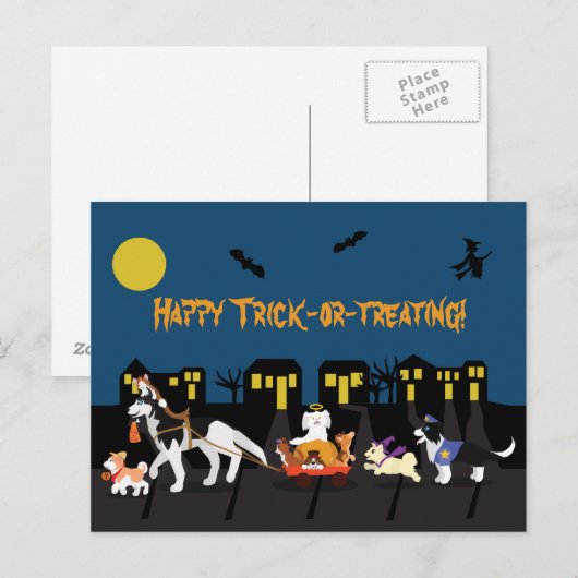 Happy Trick of Treating. Briefkaart (Voorkant / Achterkant)