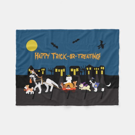 Happy Trick of Treating. Fleece Deken (Voorkant (Horizontaal))