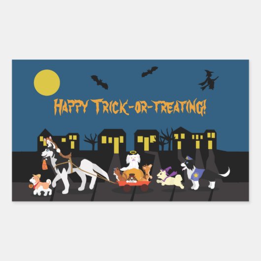 Happy Trick of Treating. Rechthoekige Sticker (Voorkant)