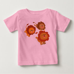 Happy Trio van Cute Cartoon Lions Baby T-Shirt