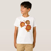 Happy Trio van Cute Cartoon Lions Children T-Shirt (Voorkant volledig)