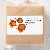 Happy Trio van Cute Cartoon Lions Label (Insitu)