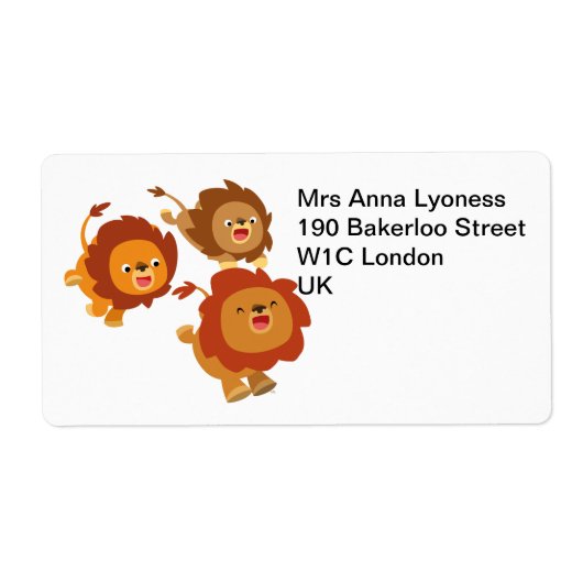 Happy Trio van Cute Cartoon Lions Label (Voorkant)