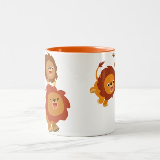 Happy Trio van Cute Cartoon Lions Mok (Center)