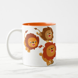 Happy Trio van Cute Cartoon Lions Mok