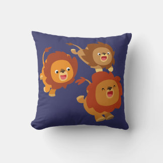 Happy Trio van Cute Cartoon Lions Pillow Kussen