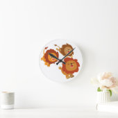 Happy Trio van Cute Cartoon Lions Wall Clock Ronde Klok (Huis)