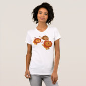 Happy Trio van Cute Cartoon Lions Women T-Shirt (Voorkant volledig)