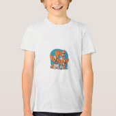 Happy Trio van de speelse Corgis Tri-Blend Shirt (Voorkant)