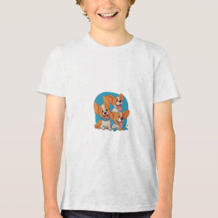 Happy Trio van de speelse Corgis Tri-Blend Shirt