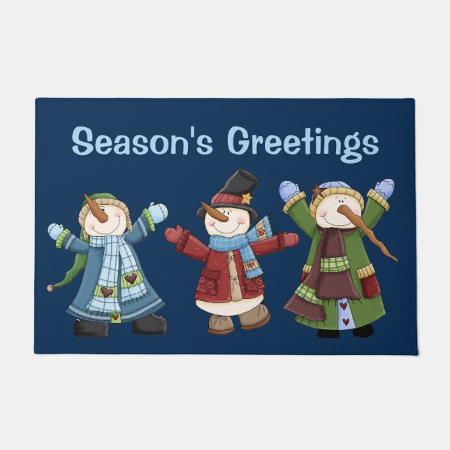 Happy Trio van Snowmen Holiday door Mat (Voorkant)