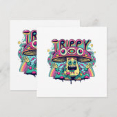 Happy Trippy Mushroom Kaart (Voorkant / Achterkant)