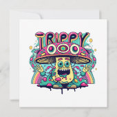 Happy Trippy Mushroom Kaart (Achterkant)