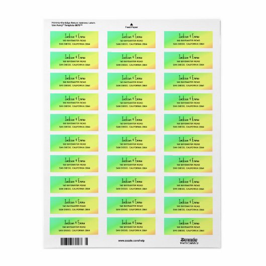 Happy Tropical Colors Retourlabel Etiket (Full Sheet)