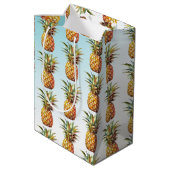 Happy Tropical Cream Aqua Ananas Medium Cadeauzakje (Achterkant Gekanteld)