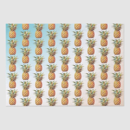 Happy Tropical Cream Aqua Ananas Tissuepapier (Voorkant)