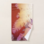 Happy Tropical Vibes Palm Trees Bath Towels Bad Handdoek (Handdoek)