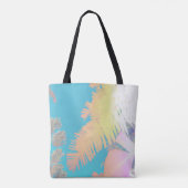 Happy Tropical Vibes Palm Trees Canvas tas (Achterkant)