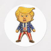 Happy Trump Lapel Pin Funny Trump Meme Cartoon Art Labels (Design 2)