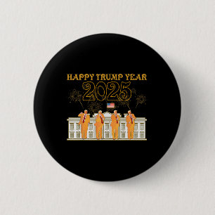 Happy Trump Year Party 2025 Witte Huis nieuwe pres Ronde Button 5,7 Cm