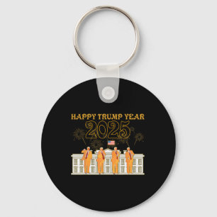 Happy Trump Year Party 2025 Witte Huis nieuwe pres Sleutelhanger