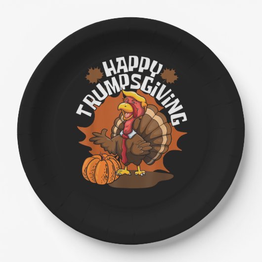 Happy Trumpsgiving Funny Thanksgiving Trumpkin Ver Papieren Bordje (Voorkant)