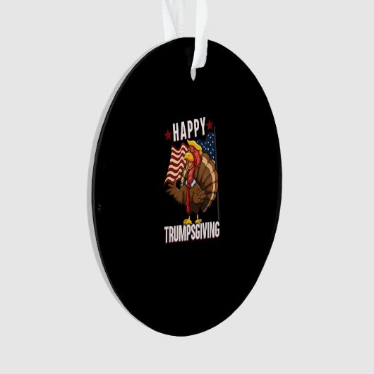 Happy Trumpsgiving Funny Thanksgiving Turkije Trum Ornament (voorkant)