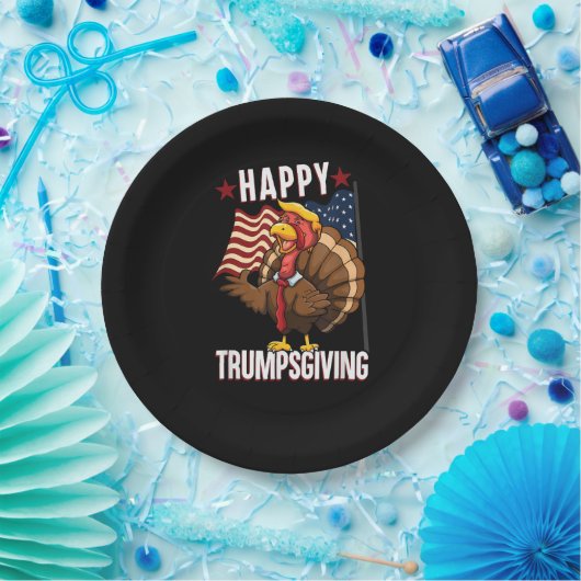 Happy Trumpsgiving Funny Thanksgiving Turkije Trum Papieren Bordje (Feest)