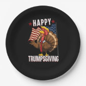 Happy Trumpsgiving Funny Thanksgiving Turkije Trum Papieren Bordje (Voorkant)