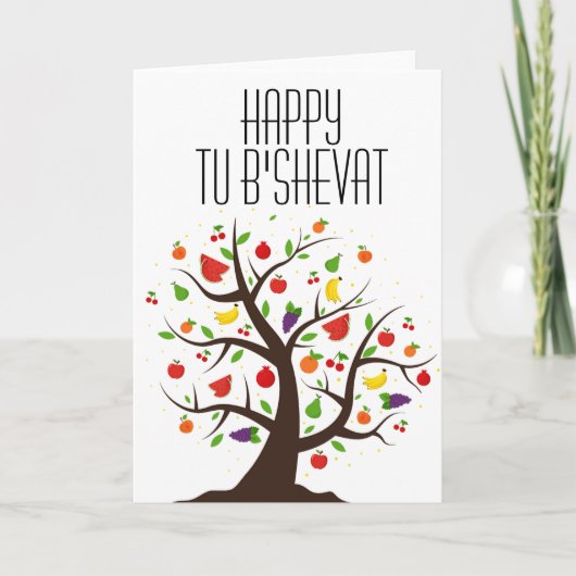 Happy Tu B'Shevat Fruitboom Feestdagen Kaart (Voorkant)