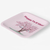 Happy Tu B'shvat / Bishvat Pink Tree Papieren Bordje (Gebogen)