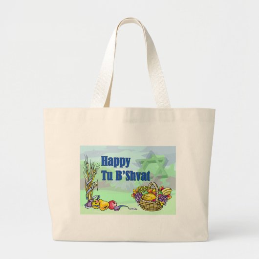 Happy Tu B'Shvat Grote Tote Bag (Voorkant)