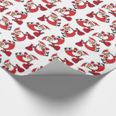 Happy Tumbling Santa Pattern Cadeaupapier (Hoek)