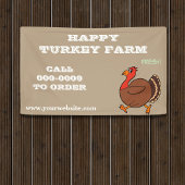 Happy Turkey Boerderij Vogels Te Koop Bruin Bedrij Spandoek