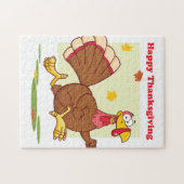 Happy Turkey Cartoon Legpuzzel (Horizontaal)