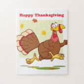 Happy Turkey Cartoon Legpuzzel (Verticaal)